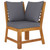  Sectional Corner Sofa with Dark Gray Cushion Solid Acacia Wood A949-311841