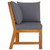 Sectional Corner Sofa with Dark Gray Cushion Solid Acacia Wood A949-311841