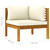  Sectional Corner Sofa with Cream White Cushion Acacia Wood A949-316287