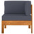  2 Piece Patio Lounge Set with Dark Gray Cushions Acacia Wood A949-310637
