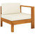  Middle Sofa with 1 Armrest Cream White Solid Acacia Wood A949-310642