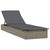 Sunbed 1 pc with Cushion Gray 79.1"x21.7"x24.4" Poly Rattan A949-319631