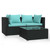 Patio Furniture Set 3 Piece with Cushions Black Poly Rattan A949-317532