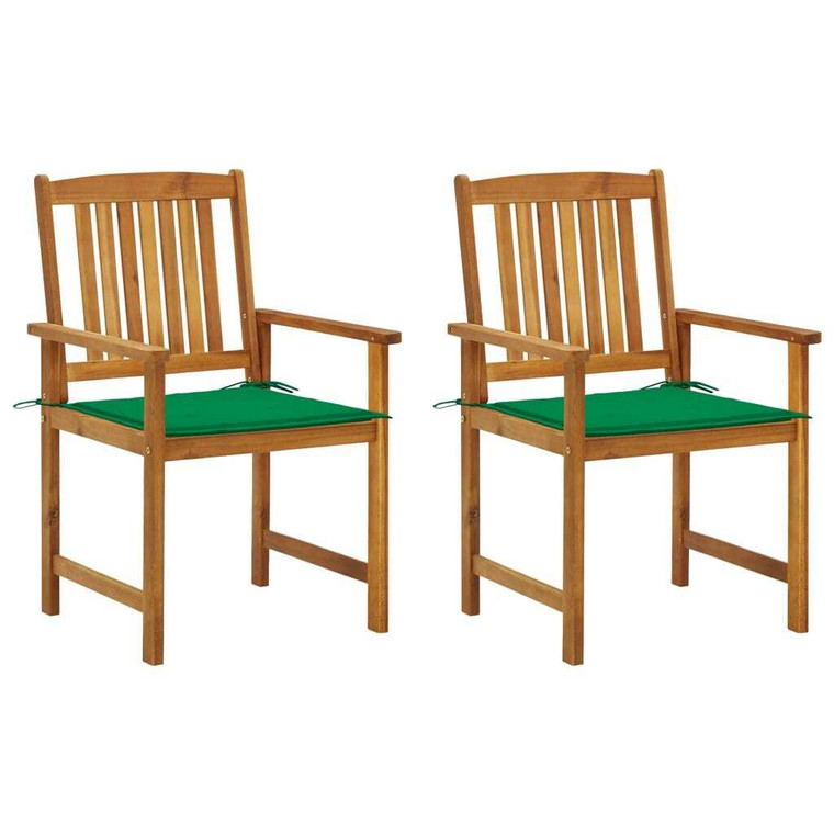 Patio Chairs with Cushions 2 pcs Solid Acacia Wood A949-3061177