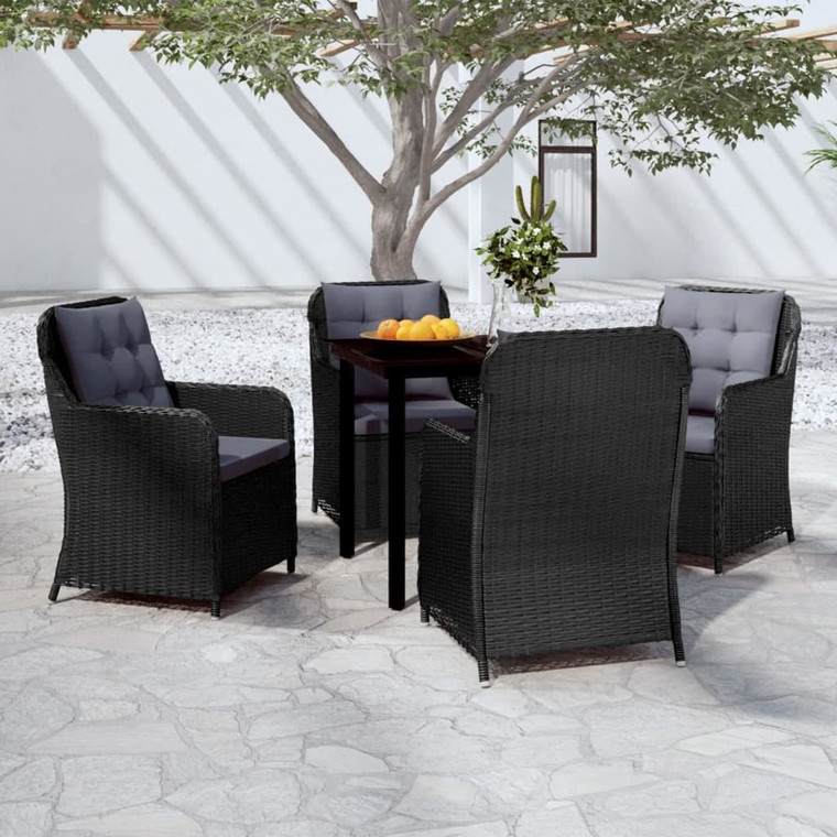 5 Piece Patio Dining Set Black A949-3099560