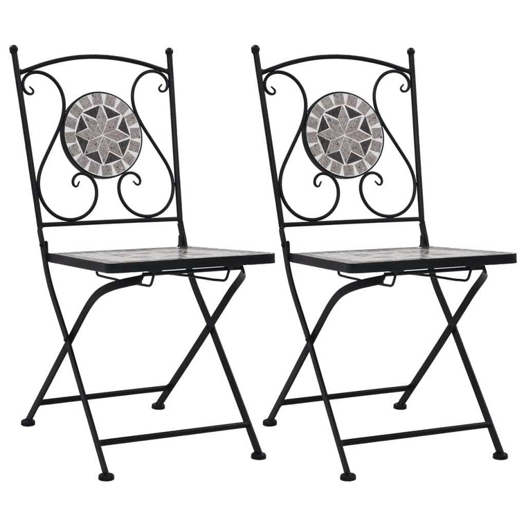 Mosaic Bistro Chairs 2 pcs Gray A949-46716