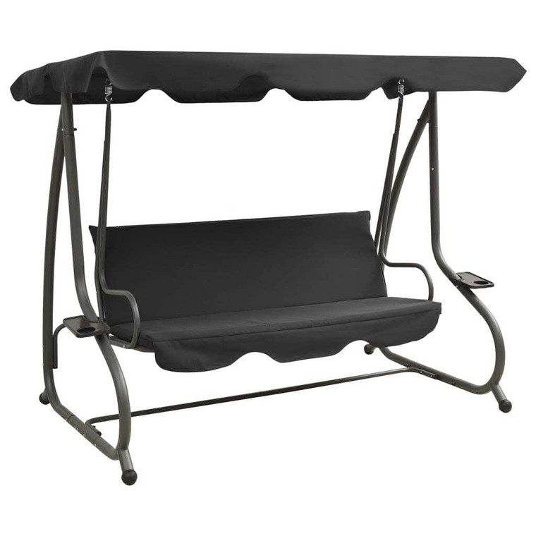 Outdoor Swing Bench with Canopy Anthracite A949-313339