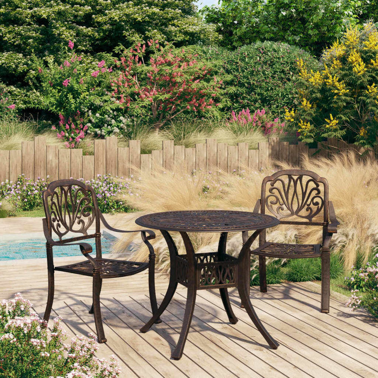 3 Piece Bistro Set Cast Aluminum Bronze A949-3070574