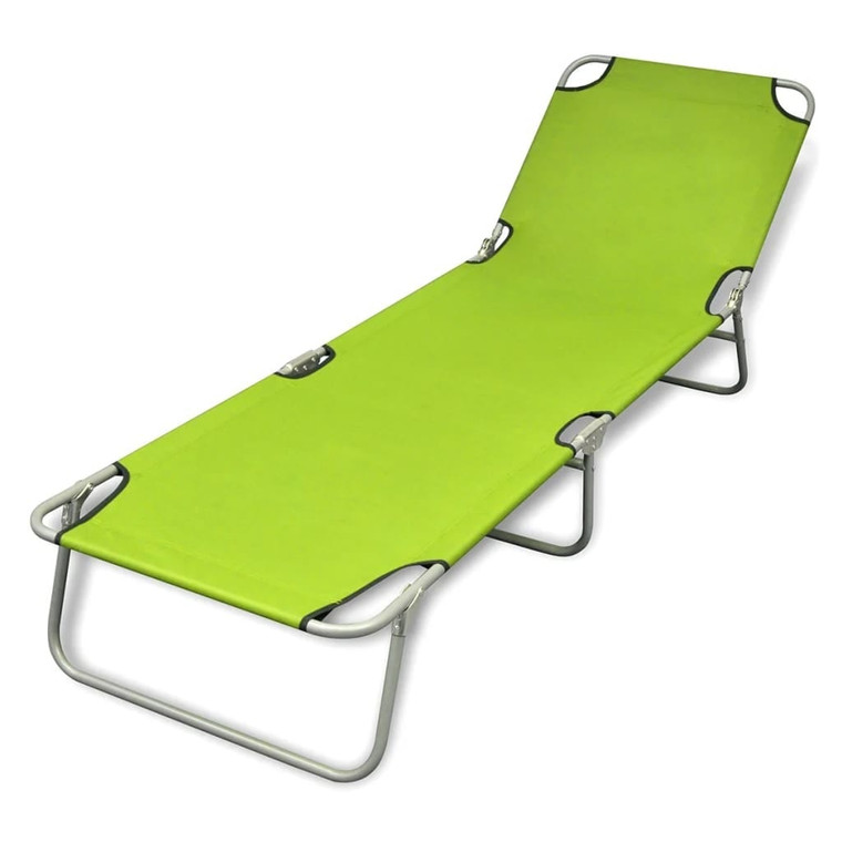Folding Sun Lounger Powder-coated Steel Apple Green A949-41480