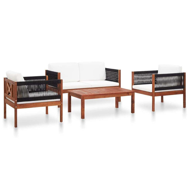 4 Piece Patio Lounge Set Solid Acacia Wood A949-46343
