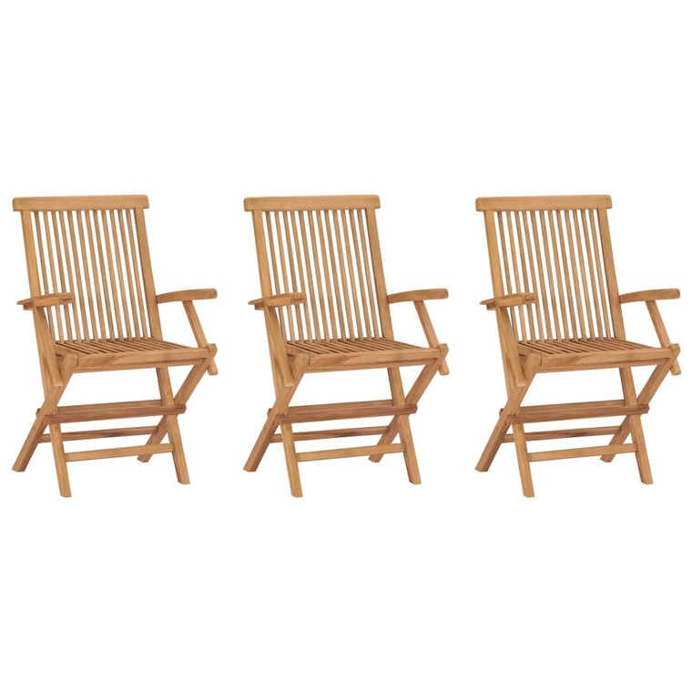 Folding Patio Chairs 3 pcs Solid Teak Wood A949-315444