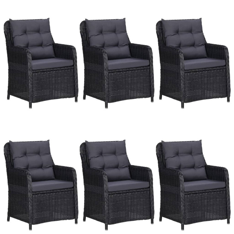 7 Piece Patio Dining Set Black A949-3099574