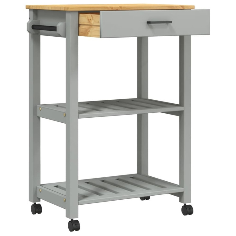 Kitchen Trolley MONZA 23.6"x15.7"x34.8" Solid Wood Pine A949-376092