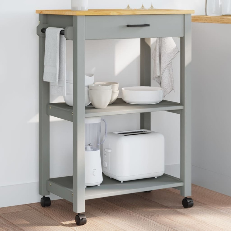 Kitchen Trolley MONZA 23.6"x15.7"x34.8" Solid Wood Pine A949-376095