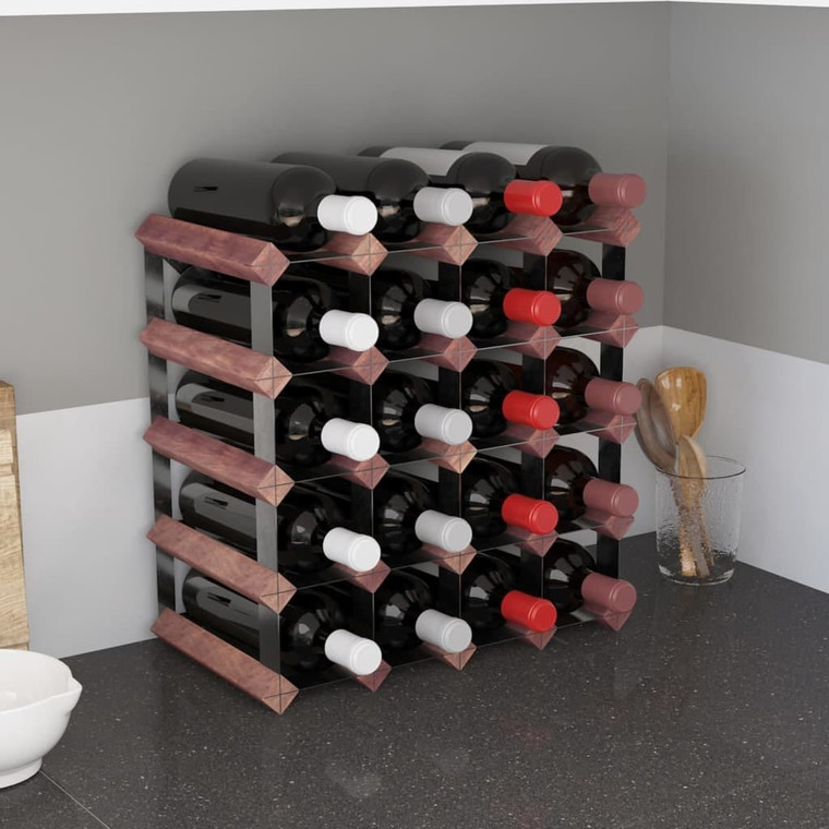 Wine Rack for 20 Bottles Brown Solid Wood Pine A949-340892