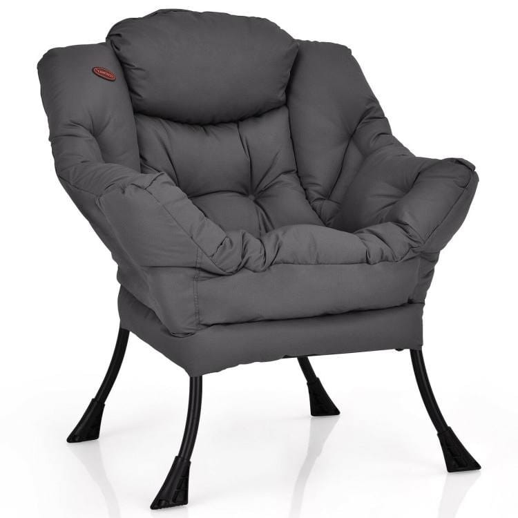 Upholstered Modern Cushioned Accent Chair with Side Pocket in Grey Q280-COGR1090