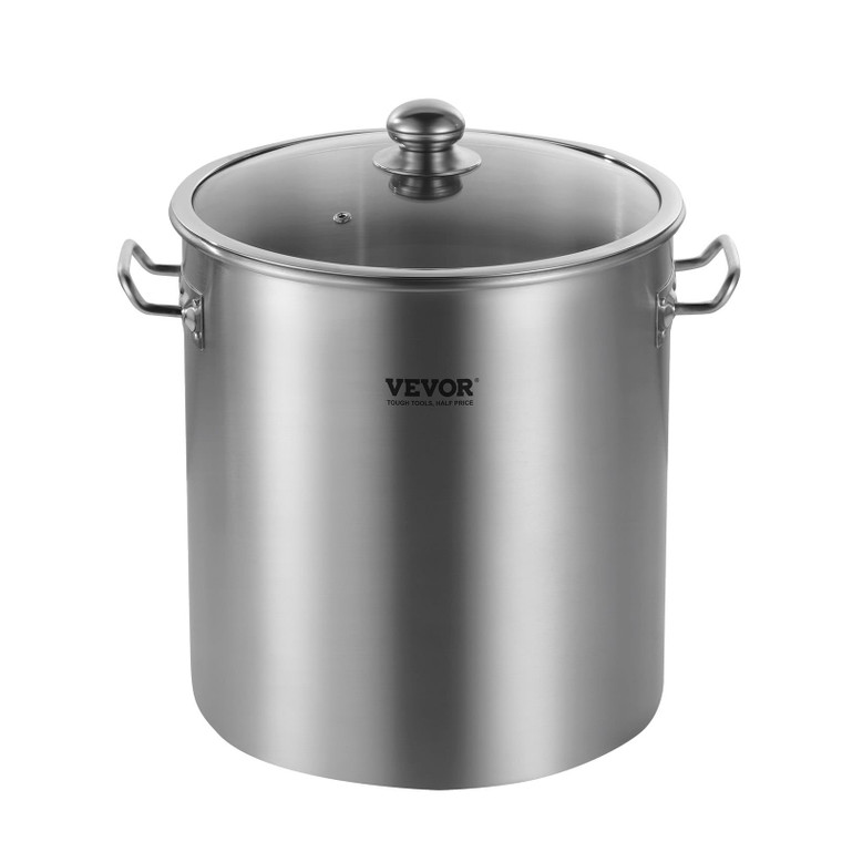 Stainless Steel Stockpot, 24 Quart Cooking Pots, Cookware Sauce Pot with Lid, and Handle, Heavy Dut E415-SYJHTG24QTDGQRYMLV0
