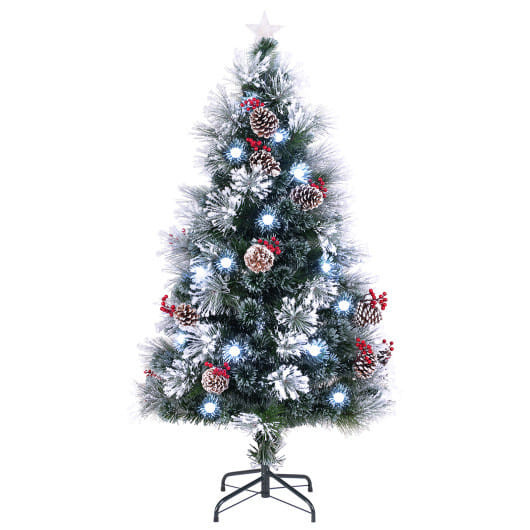7 FT Flocked Christmas Tree with 8 Lighting Modes B593-CM24737USCM24825USCM24826US
