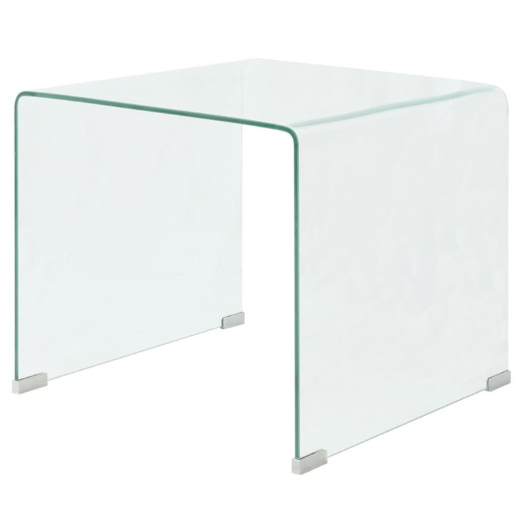  Coffee Table Tempered Glass 19.5"x19.7"x17.7" Clear A949-244188