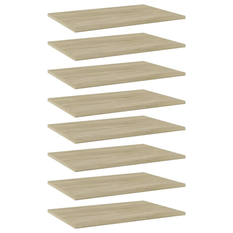  Bookshelf Boards 8 pcs Sonoma Oak 23.6"x15.7"x0.6" Engineered Wood A949-805257