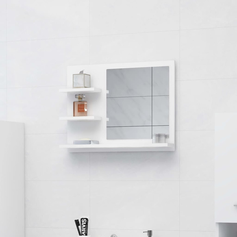  Bathroom Mirror White 23.6"x4.1"x17.7" Engineered Wood A949-805006