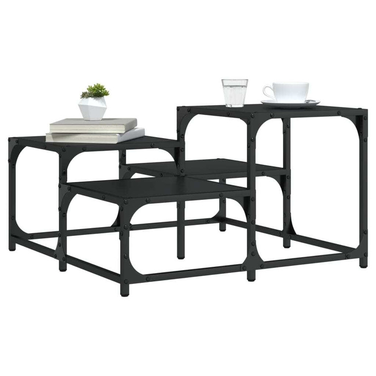  Coffee Table Black 26.8"x26.8"x15.7" Engineered Wood A949-837747