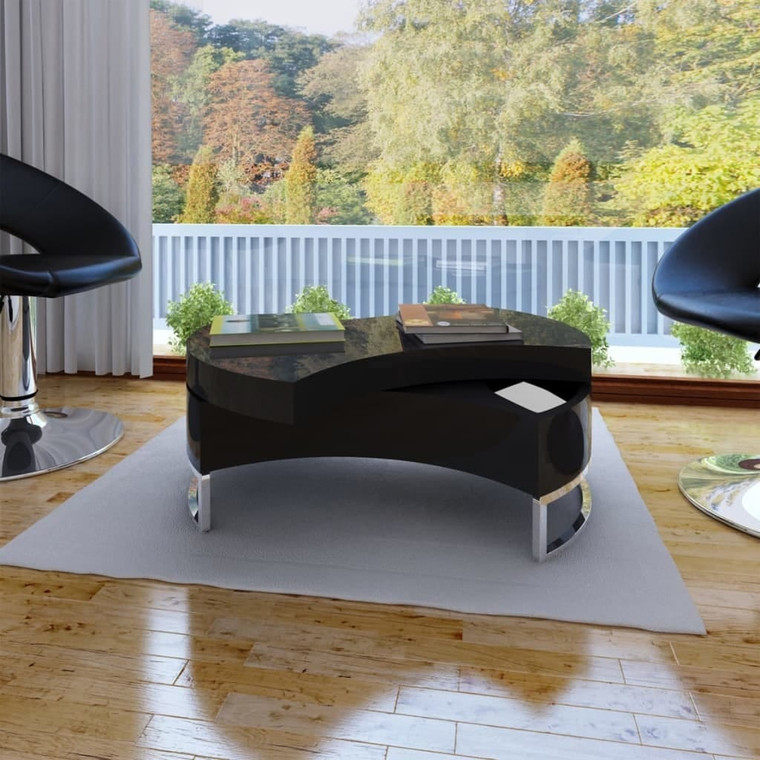  Coffee Table Shape-Adjustable High Gloss Black A949-240425