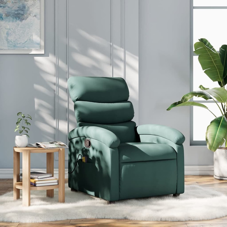  Massage Recliner Chair Dark Green Fabric A949-3205812