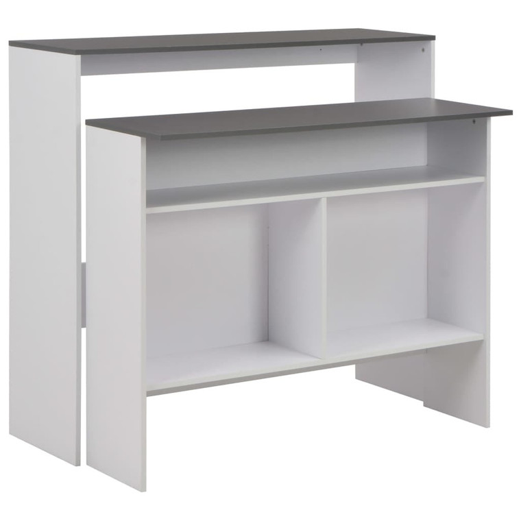  Bar Table with 2 Table Tops White and Gray 51.2"x15.7"x47.2 A949-280221