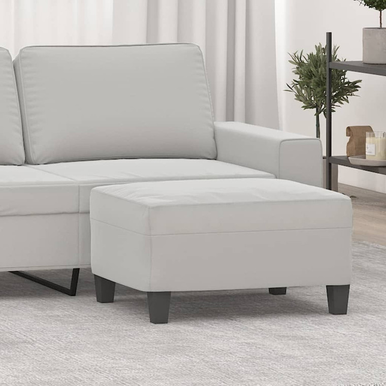  Footstool Light Gray 27.6"x21.7"x16.1" Microfiber Fabric A949-349362