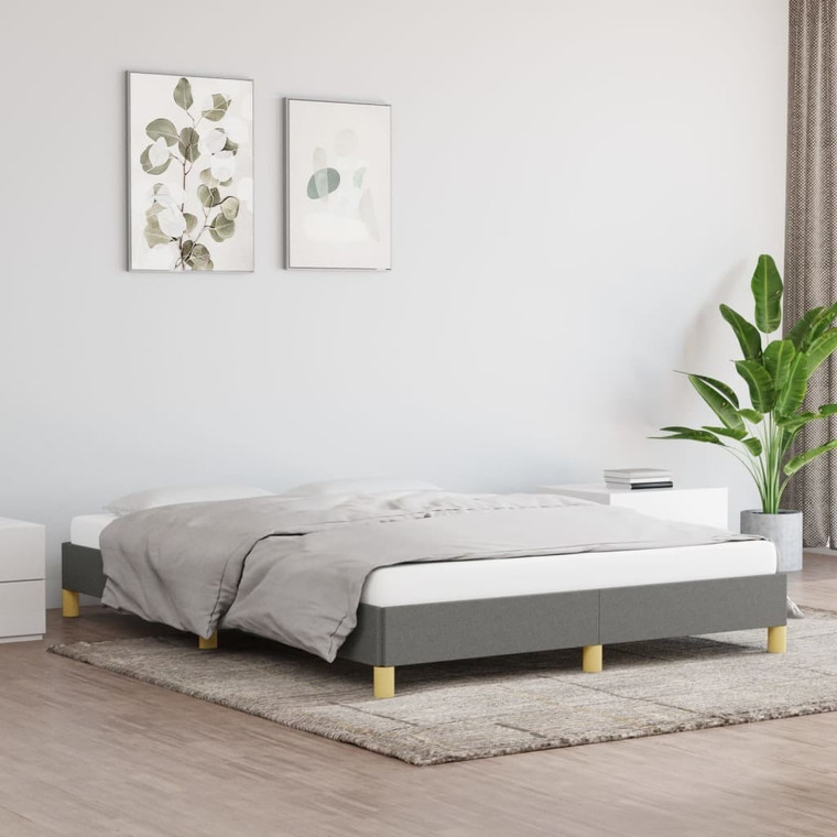  Bed Frame without Mattress Dark Gray 53.9"x74.8" Full Fabric A949-346857