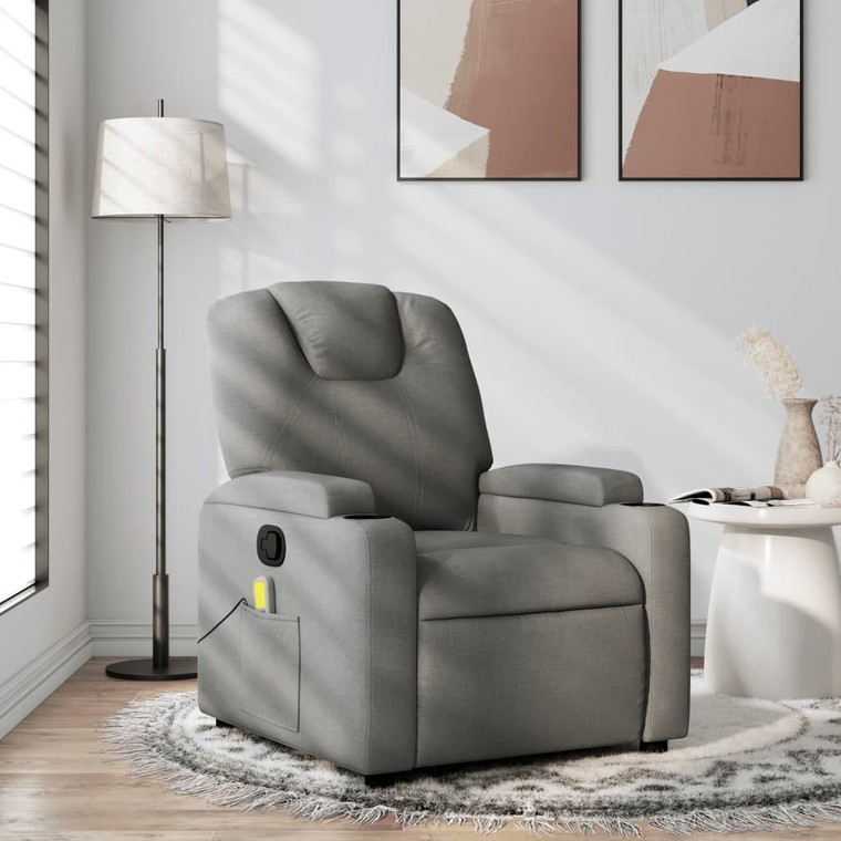  Massage Recliner Chair Dark Grey Fabric A949-3205969