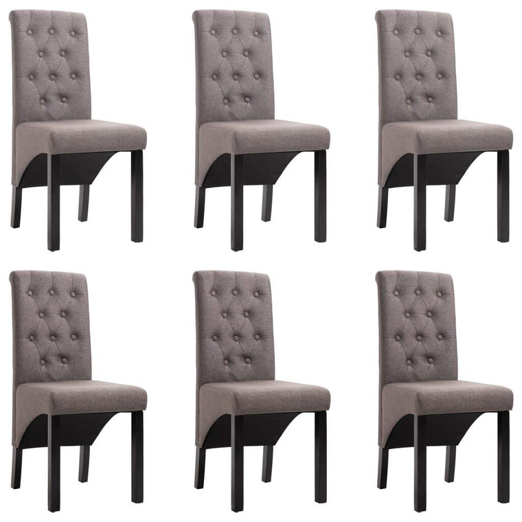  Dining Chairs 6 pcs Taupe Fabric A949-277261