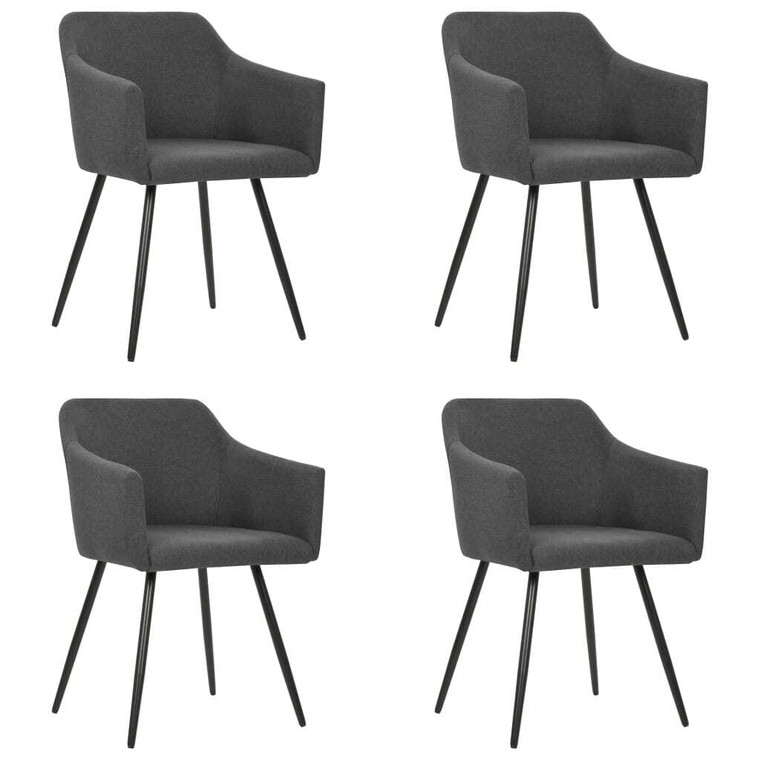  Dining Chairs 4 pcs Dark Gray Fabric A949-3065672