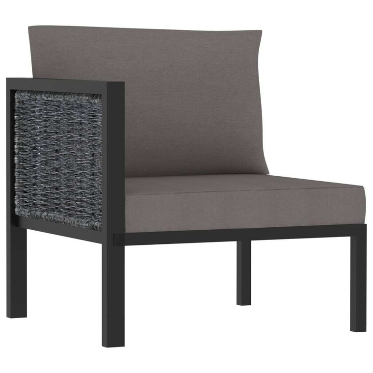  Sectional Corner Sofa with Right Armrest Poly Rattan Anthracite A949-310043