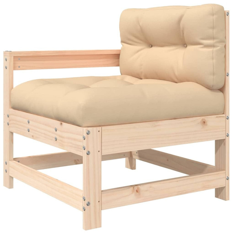  Patio Chair with Cushions Solid Wood Pine A949-825569