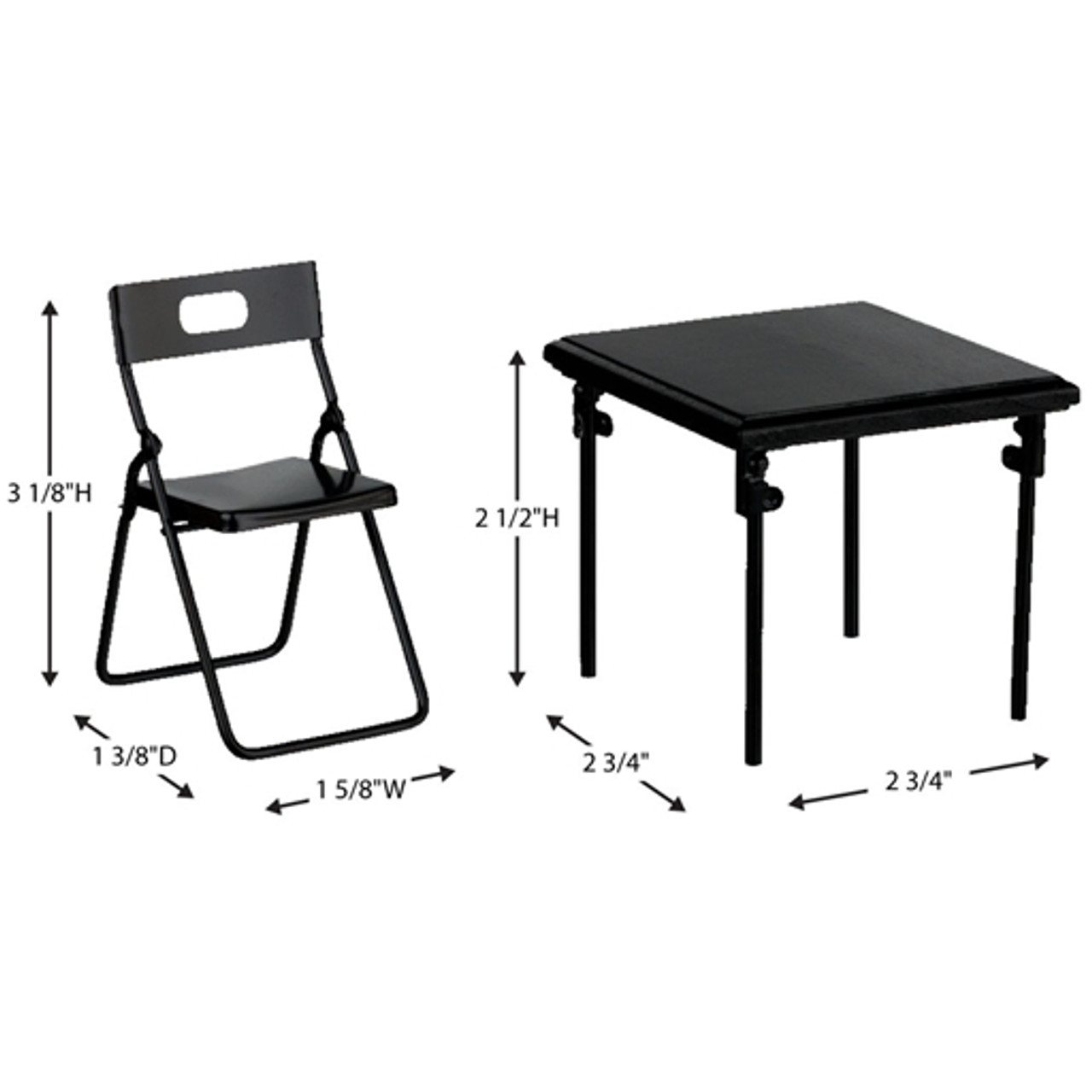 Miniature Metal Folding Chairs Table Set Miniatures