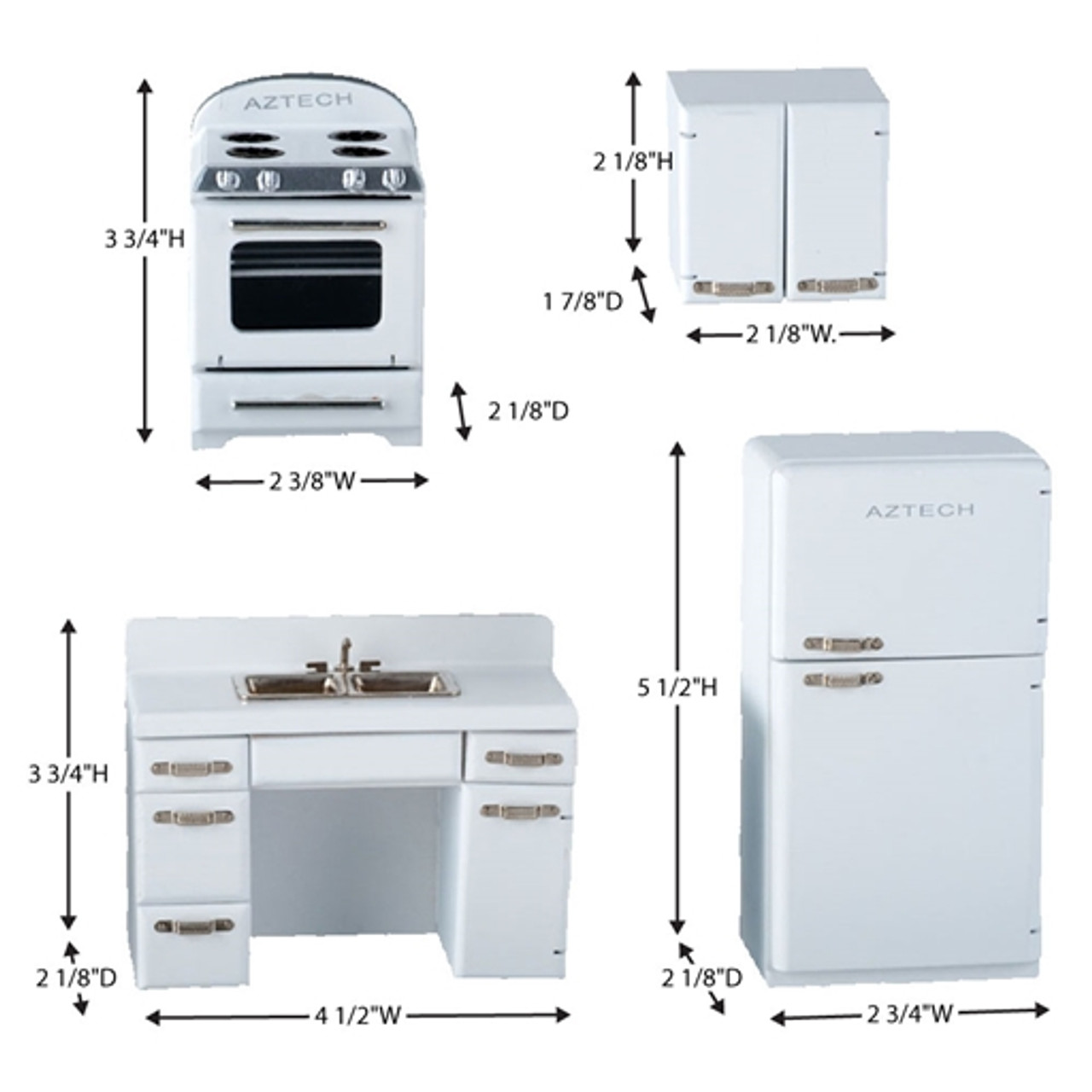 White 1950s 4-Pc. Kitchen Appliance Set