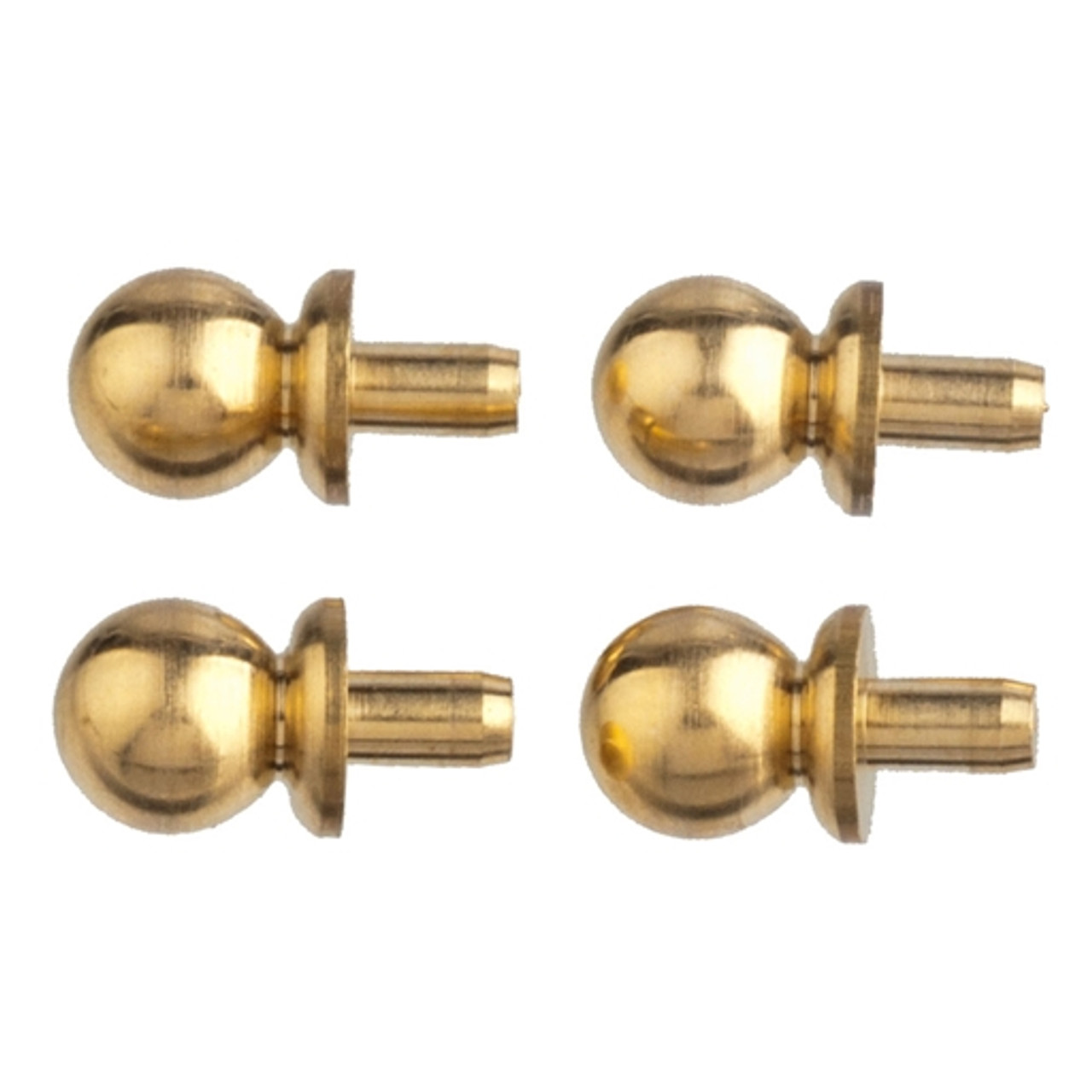 Pair of Small Colonial Door Knobs In Unlacquered Cast Brass