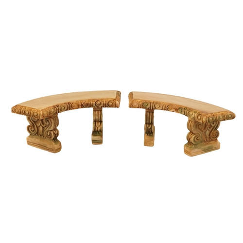 Pair of Curved Garden Benches