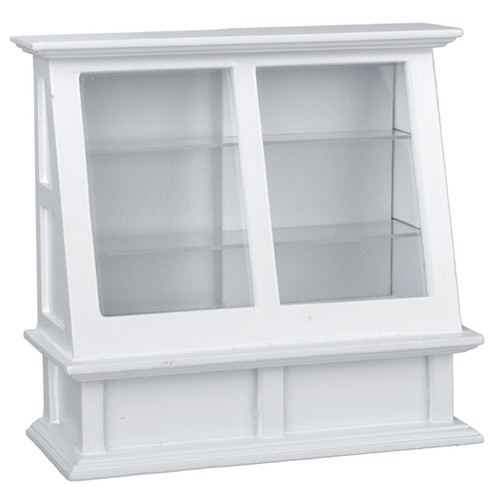 Tall White Display Cabinet