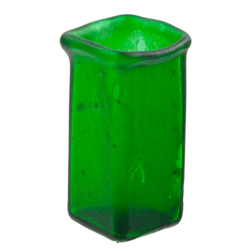 Square Green Glass Vase