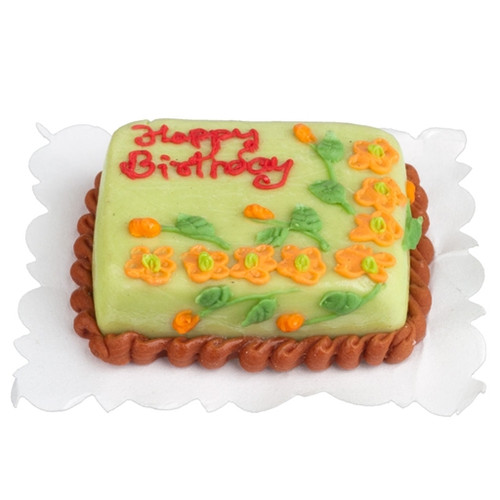 Floral "Happy Birthday" Sheet Cake