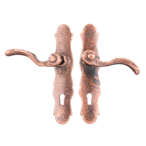 Pair of Aged Bronze French Door Handles