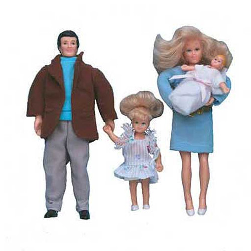 Modern Doll Family with Brunet Hair - miniatures.com