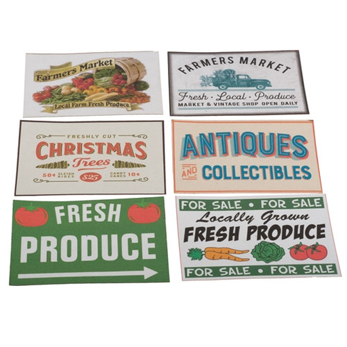 6-Pc. Small Vintage Sign Set