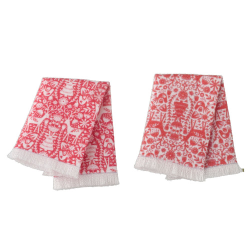 Scandi Red and White Tea Towels Kit