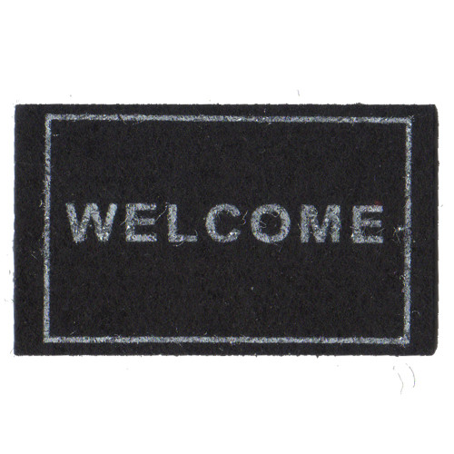 Black and White Welcome Door Mat