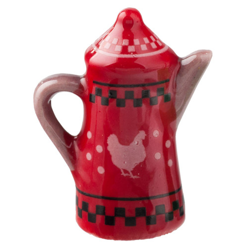 Red Rooster Coffeepot Fève