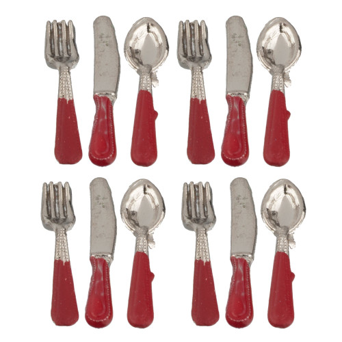 Red Flatware Set, 4-Settings